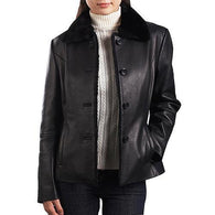 Beige Women Leather Coats - Xosack