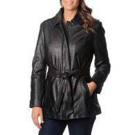 Super Belted Women Leather Coats