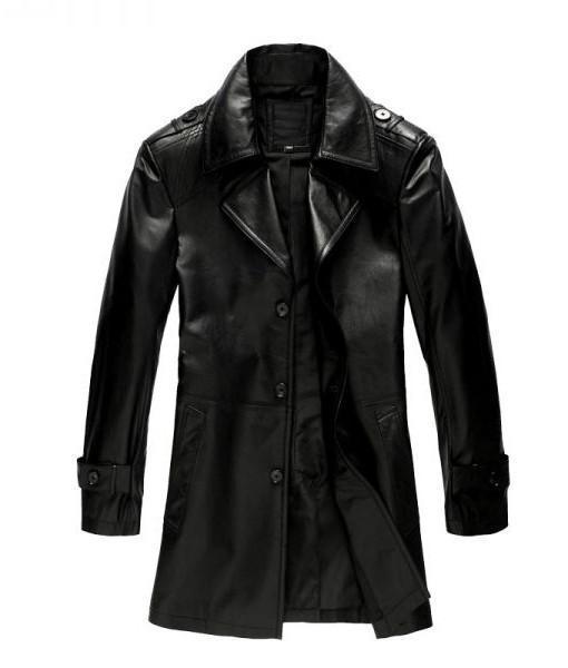 Super Longtrench Men Leather Coats
