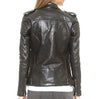 Stripes Women Biker Leather Jackets - Xosack
