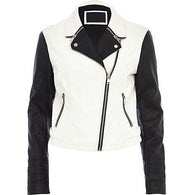 White Women Classic Leather Jackets - Xosack