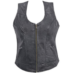 Zipping Women Leather Vests - Xosack