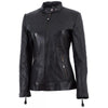Cafe Racer Black Ladies Leather Jacket - Xosack