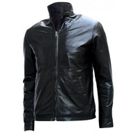Black Biker Minority Report Leather Jacket - Xosack