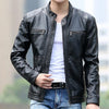 Leather jacket men fashion stand collar pilot sheepskin coat