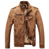 Thickening Wool Windbreak Waterproof Leather Jackets