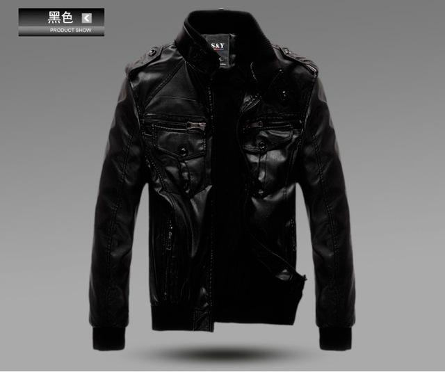 New Men's leather jacket coat