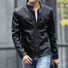 Leather jacket men fashion stand collar pilot sheepskin coat