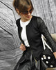 Women's Classic Angle Zipper Jacket with Braids and Liner