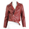 QIUXUAN Women PU Leather Jacket