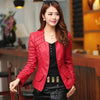 Autumn leather jacket women casual long