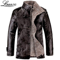 LOMAIYI NEW Plus Size M-8XL Men's Winter Leather Jacket