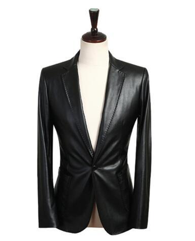 Leather Dress Blazers Men