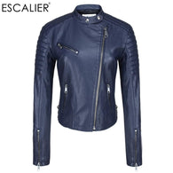 Escalier Blue Motorcycle Women Leather Jackets