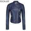 Escalier Blue Motorcycle Women Leather Jackets