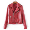 Motorcycle Women Jackets Faux PU Leather