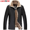 LONMMY Black leather jacket men