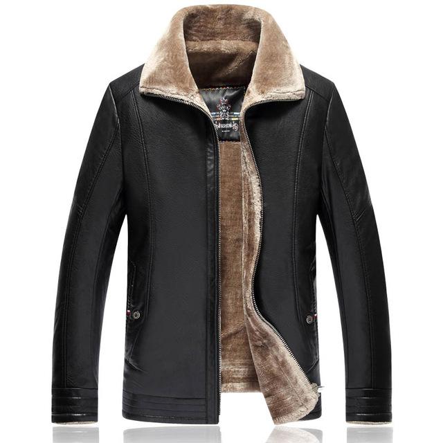 LONMMY Black leather jacket men