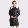 Fashion Winter Black Long Women's Leather Jackets