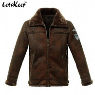 Letskeep New Mens Winter PU Leather jacket