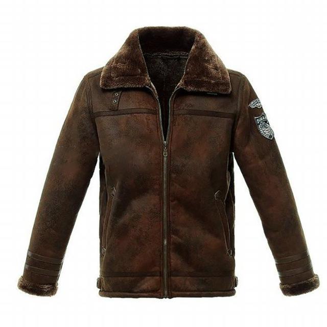 Letskeep New Mens Winter PU Leather jacket