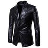 Mens Gothic Solid Color Leather Blazer