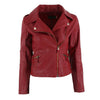 Women PU Leather Jacket Slim Motorcycle Zipper