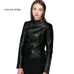 Women PU Leather Jacket new high Fashion